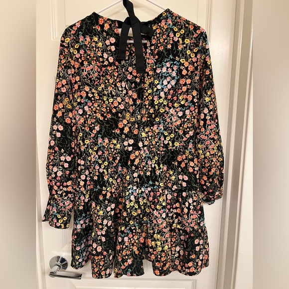 Zara Black with Multicolor Floral Romper, Women’s Size XS - Picture 3 of 3